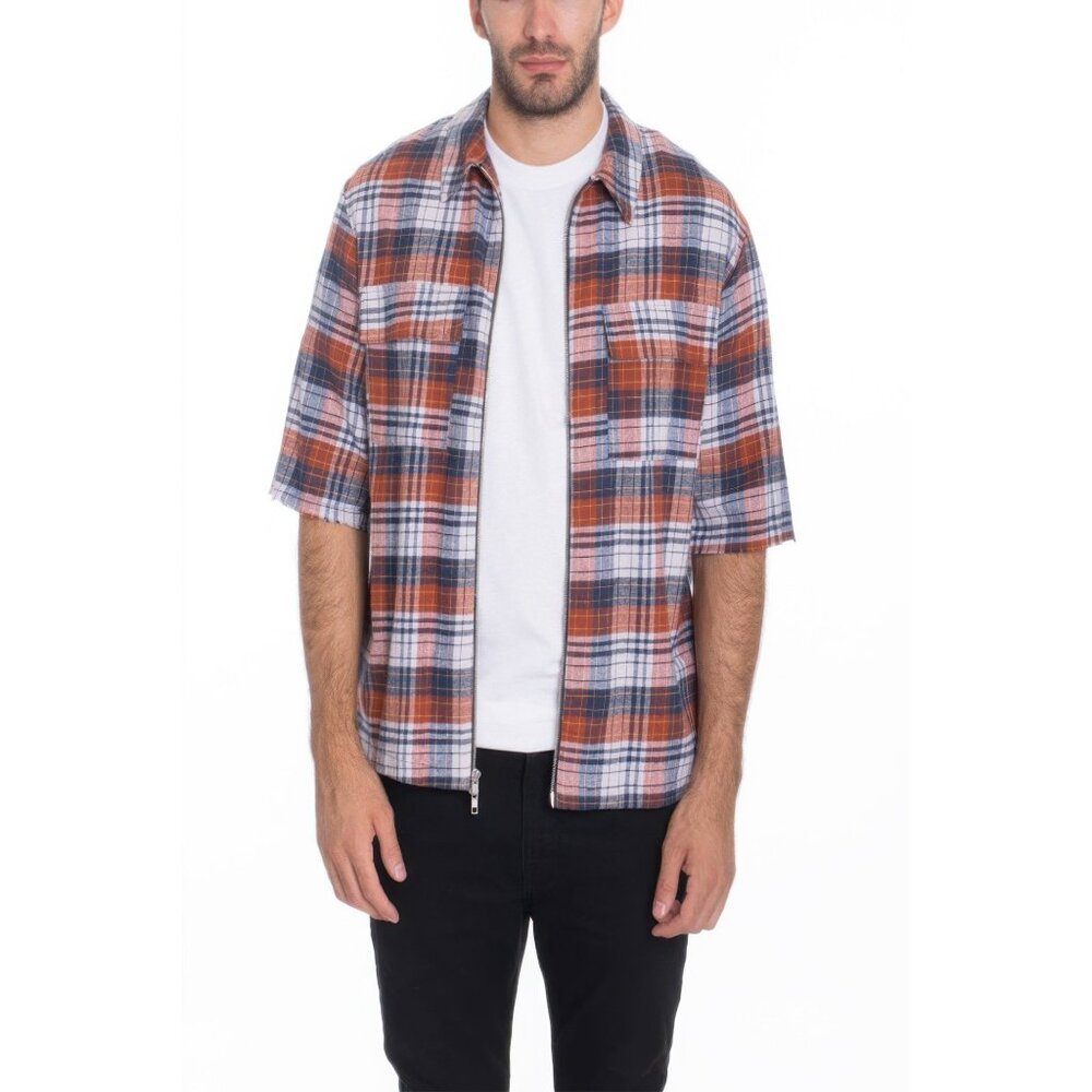 Casual Short Sleeve Zippered Shirts